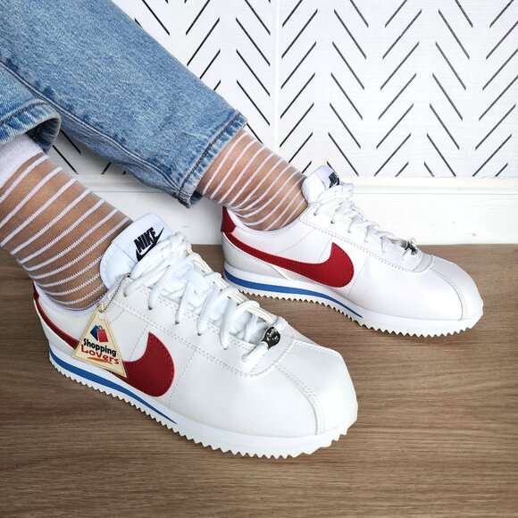 ❤️Nike Cortez Basic SL GS 5.5Y Big Kids Shoes Retro White Red Sneaker 904764-103 - Picture 1 of 12
